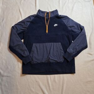 Nike Fleece Navy Half Zip Size Large
